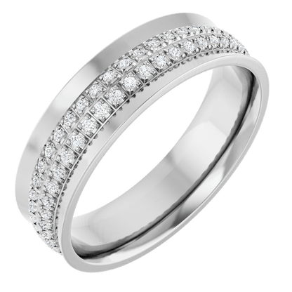 14K White Gold 1/3 CTW Lab-Grown Diamond Band with 94 Round Diamonds