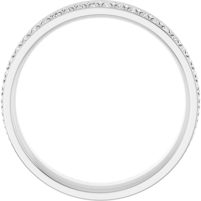 14K White Gold Diamond Band Featuring 94 Lab-Grown Diamonds