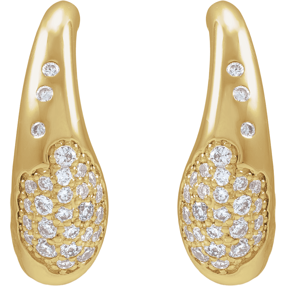 14K Yellow Gold Pavé Hoop Earrings with 1/4 CTW VS Clarity Lab-Grown Diamonds