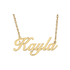 14K Yellow Gold Personalized Script Name Necklace crafted in solid gold with a custom name design.