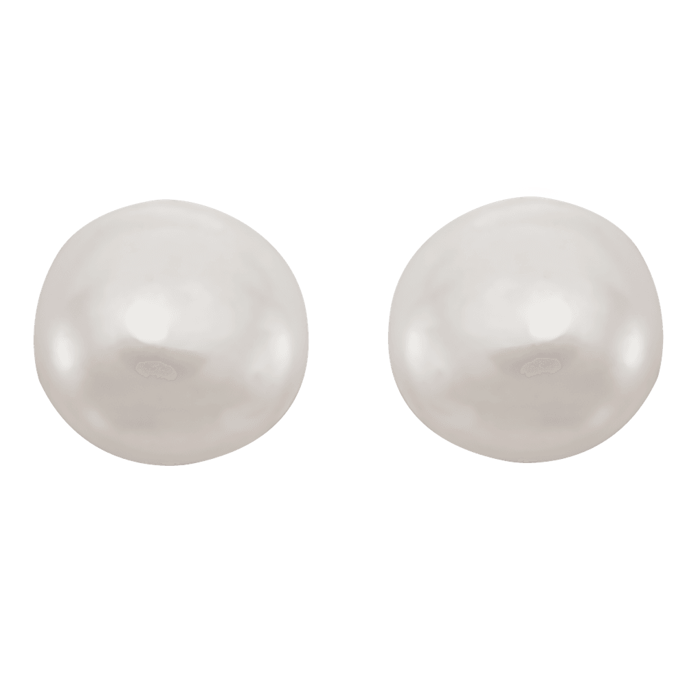 Odette 14K yellow gold stud earrings with 3.2mm cultured white freshwater pearls and threaded backs