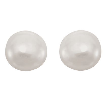 Odette 14K yellow gold stud earrings with 3.2mm cultured white freshwater pearls and threaded backs