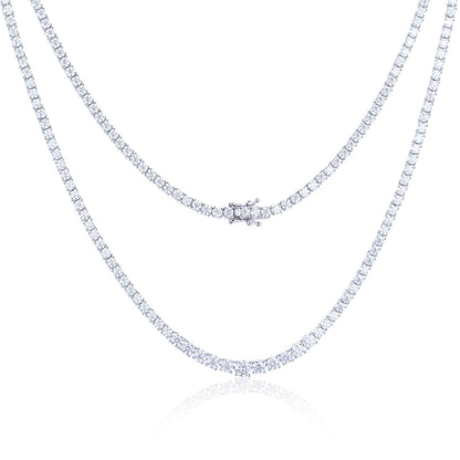 Diamond necklace on a white background