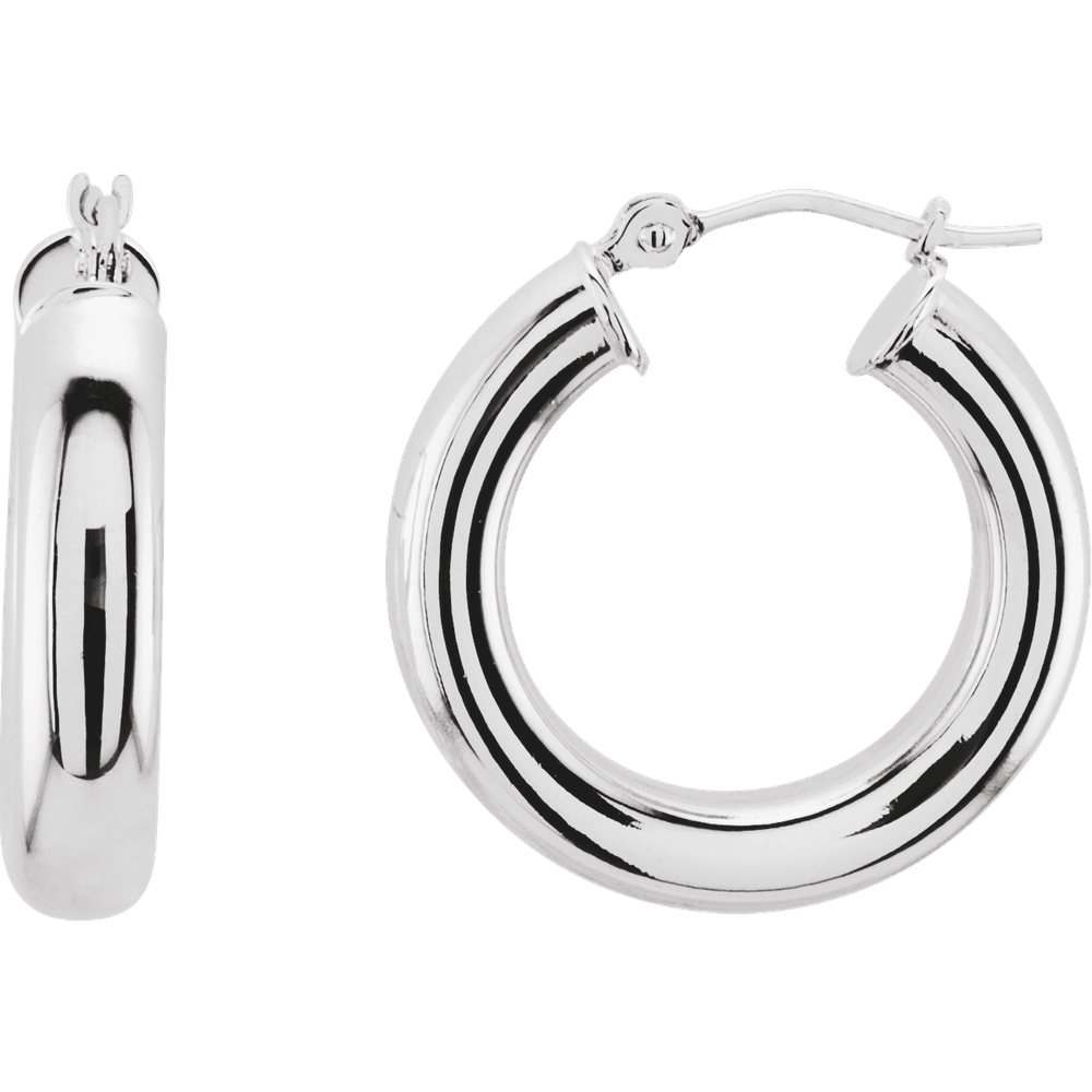 Cercle Solaire 14K Yellow Gold Tube Hoop Earrings – 20 mm