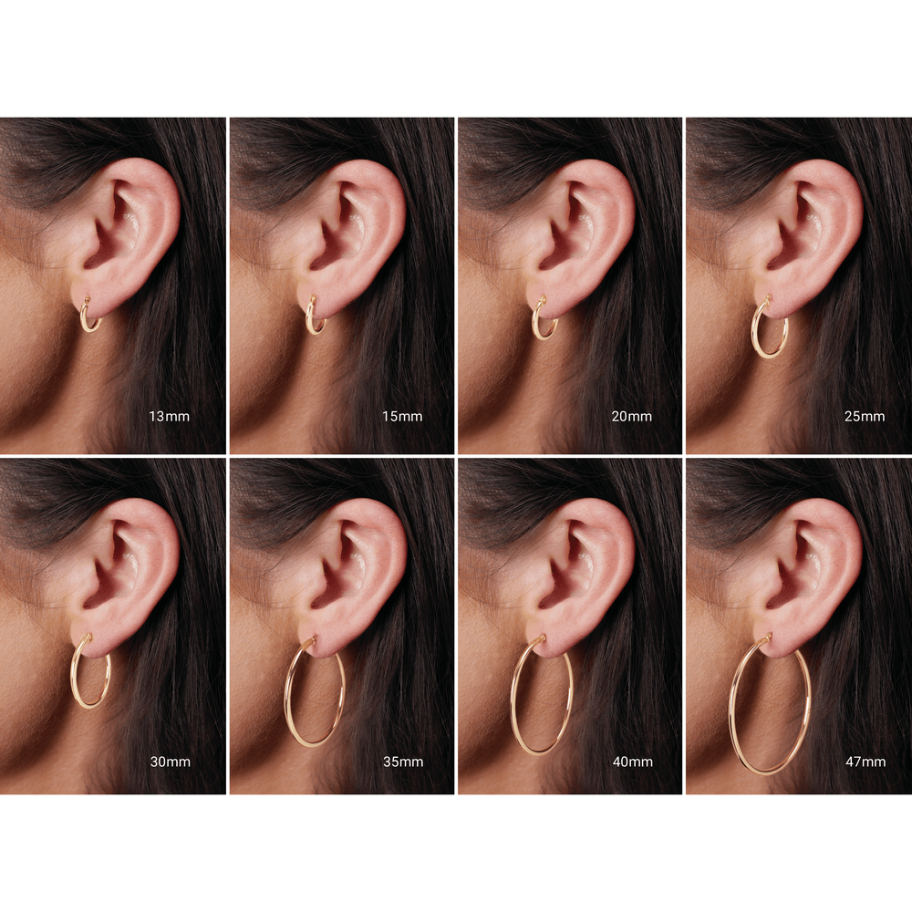 Cercle Solaire 14K Yellow Gold Tube Hoop Earrings – 20 mm