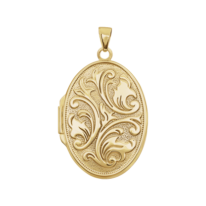 14K gold oval locket
solid gold photo locket
vintage gold locket pendant
embossed gold locket
heirloom gold locket necklace
classic oval gold pendant
fine jewelry gold locket