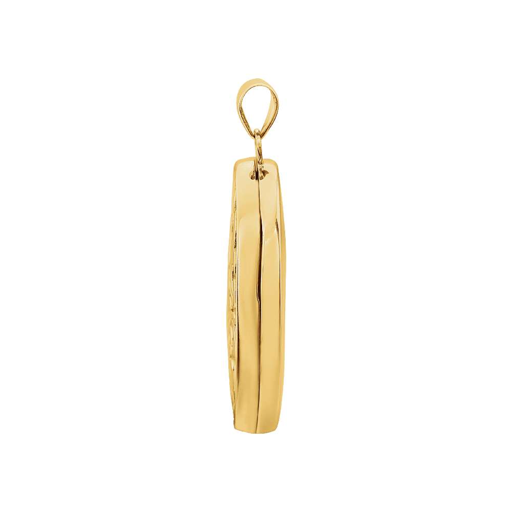 14K gold oval locket
solid gold photo locket
vintage gold locket pendant
embossed gold locket
heirloom gold locket necklace
classic oval gold pendant
fine jewelry gold locket