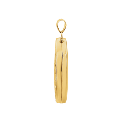 14K gold oval locket
solid gold photo locket
vintage gold locket pendant
embossed gold locket
heirloom gold locket necklace
classic oval gold pendant
fine jewelry gold locket
