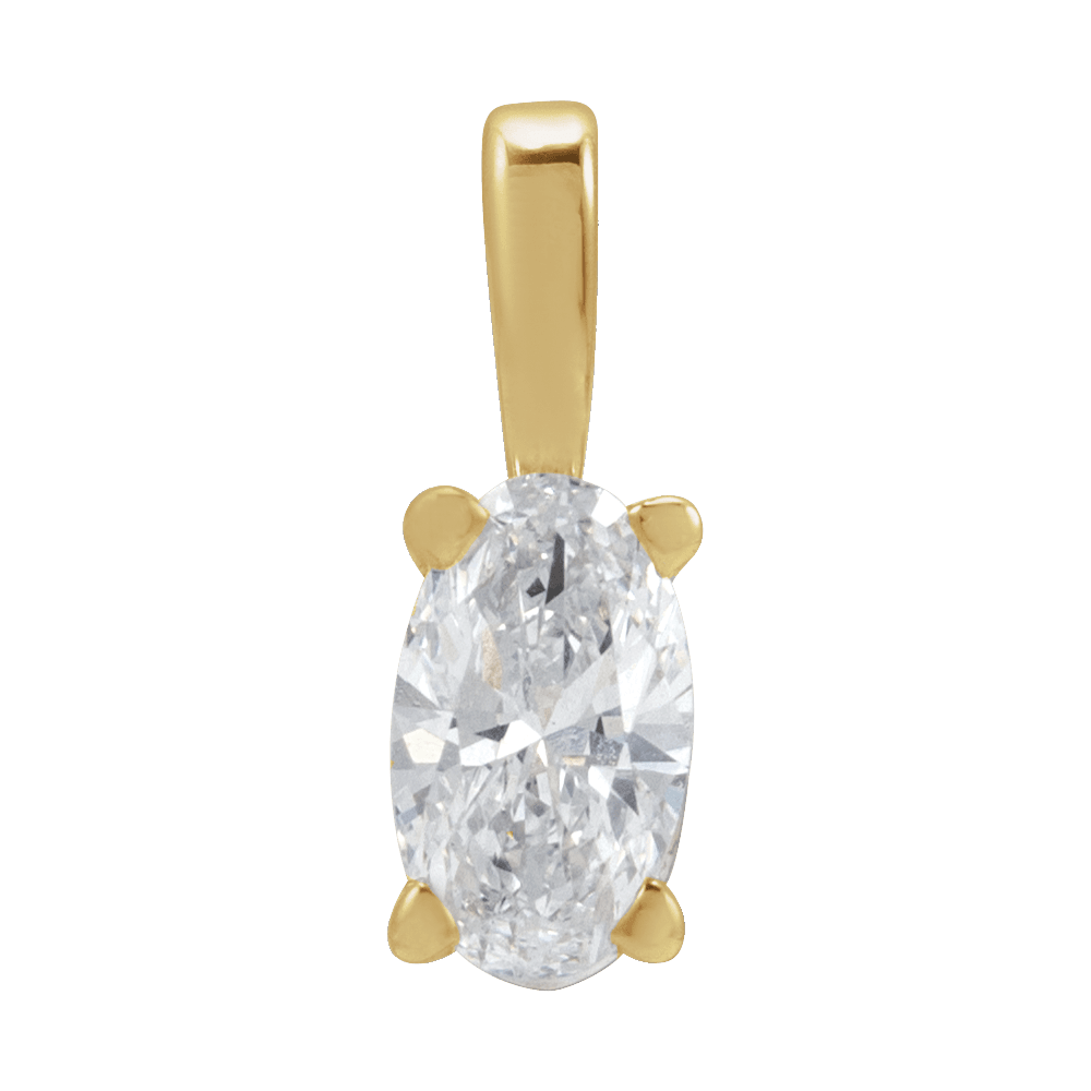 Séraphine 14K Gold Oval Diamond Pendant