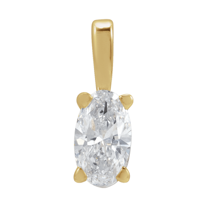 Séraphine 14K Gold Oval Diamond Pendant