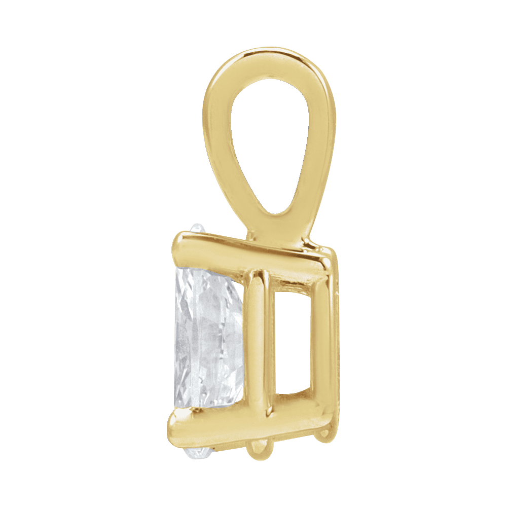 Séraphine 14K Gold Oval Diamond Pendant