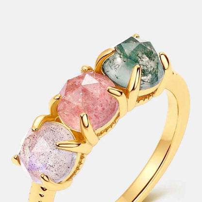 La Trinité Moss Agate Trio Ring