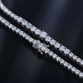 Diamond tennis bracelet on a black background