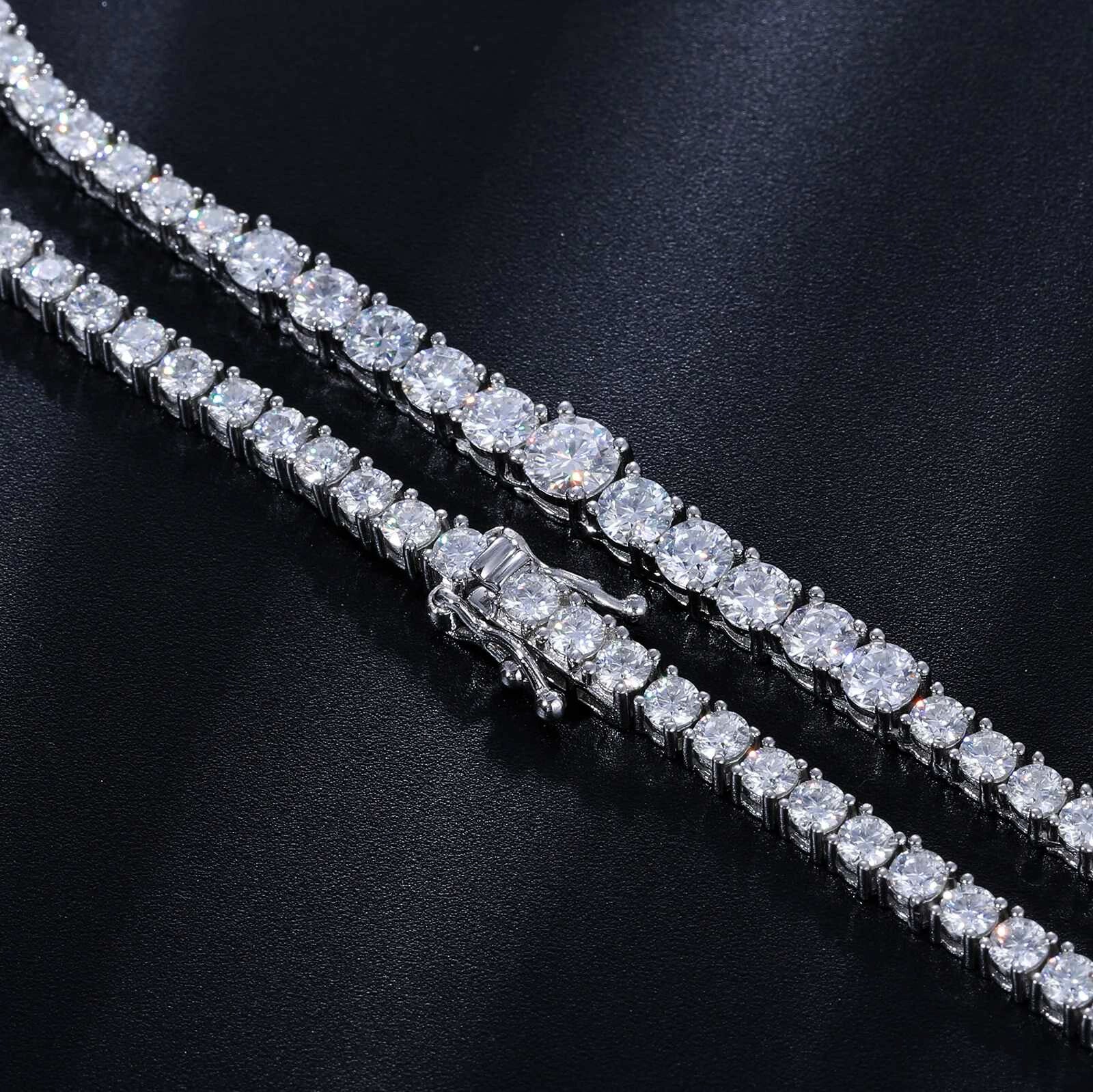 Diamond tennis bracelet on a black background