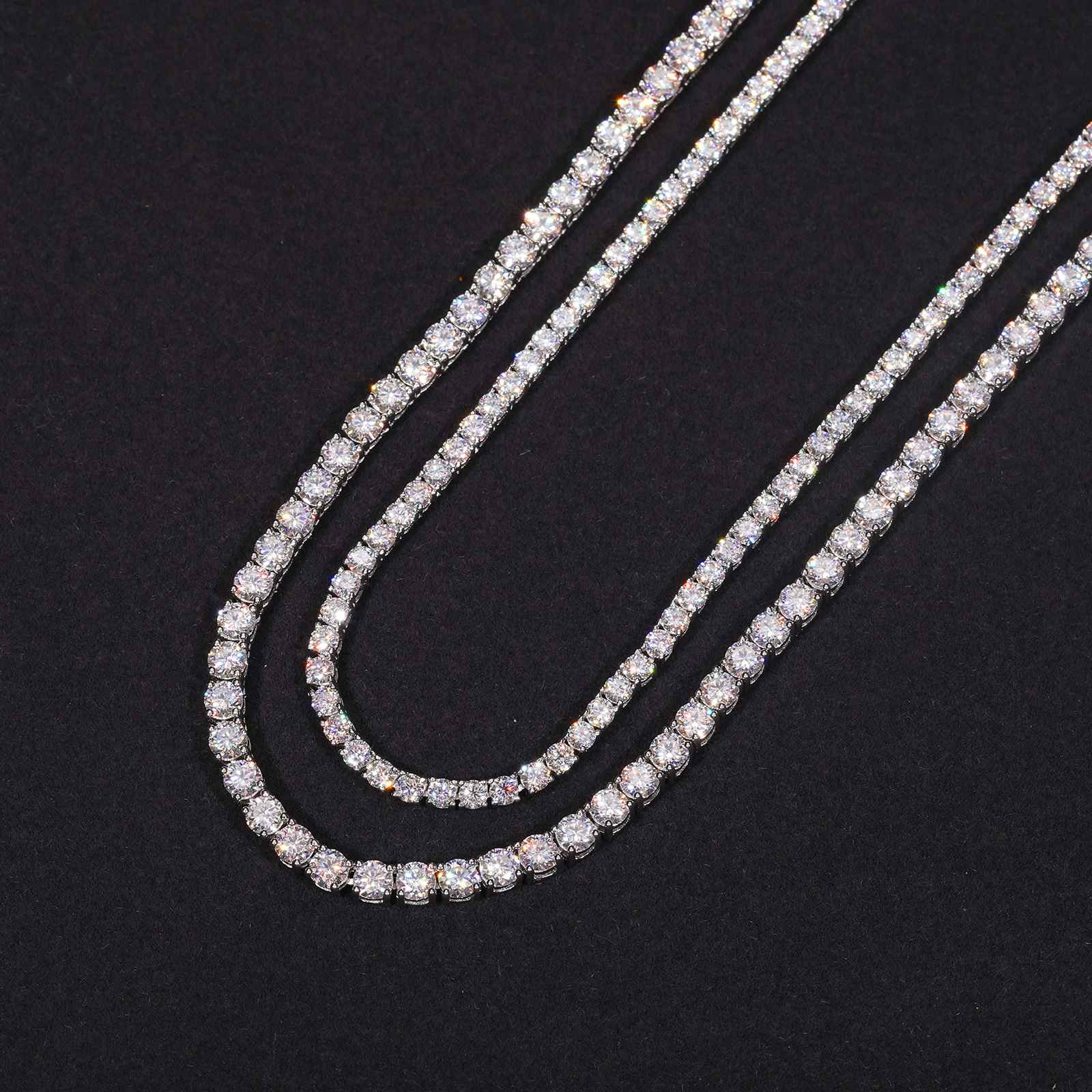 GC Éclat Tennis Necklace | 925 Silver VVS Moissanite Chain 4mm / 6mm - Guerilla Choice