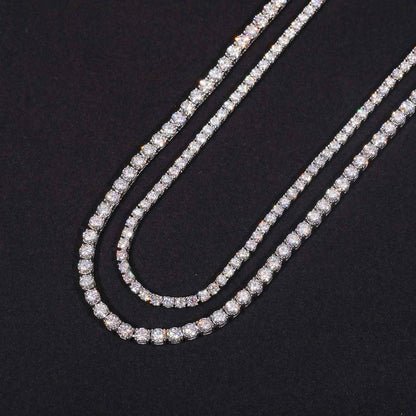 GC Éclat Tennis Necklace | 925 Silver VVS Moissanite Chain 4mm / 6mm - Guerilla Choice