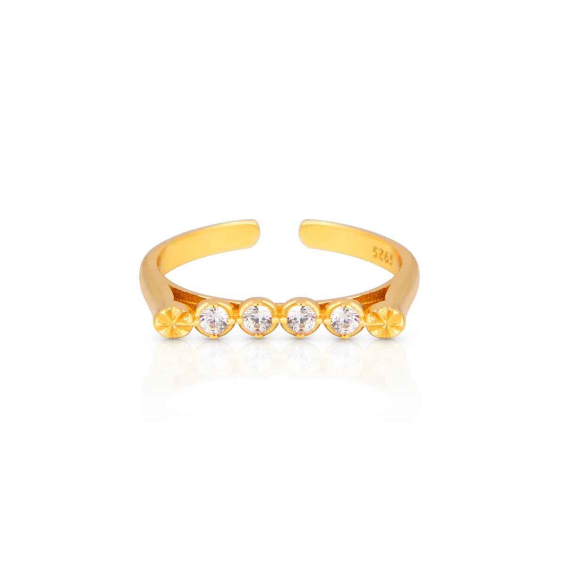 Lumière Dorée Adjustable Gold Zirconia Ring