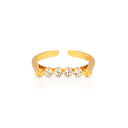 Lumière Dorée Adjustable Gold Zirconia Ring
