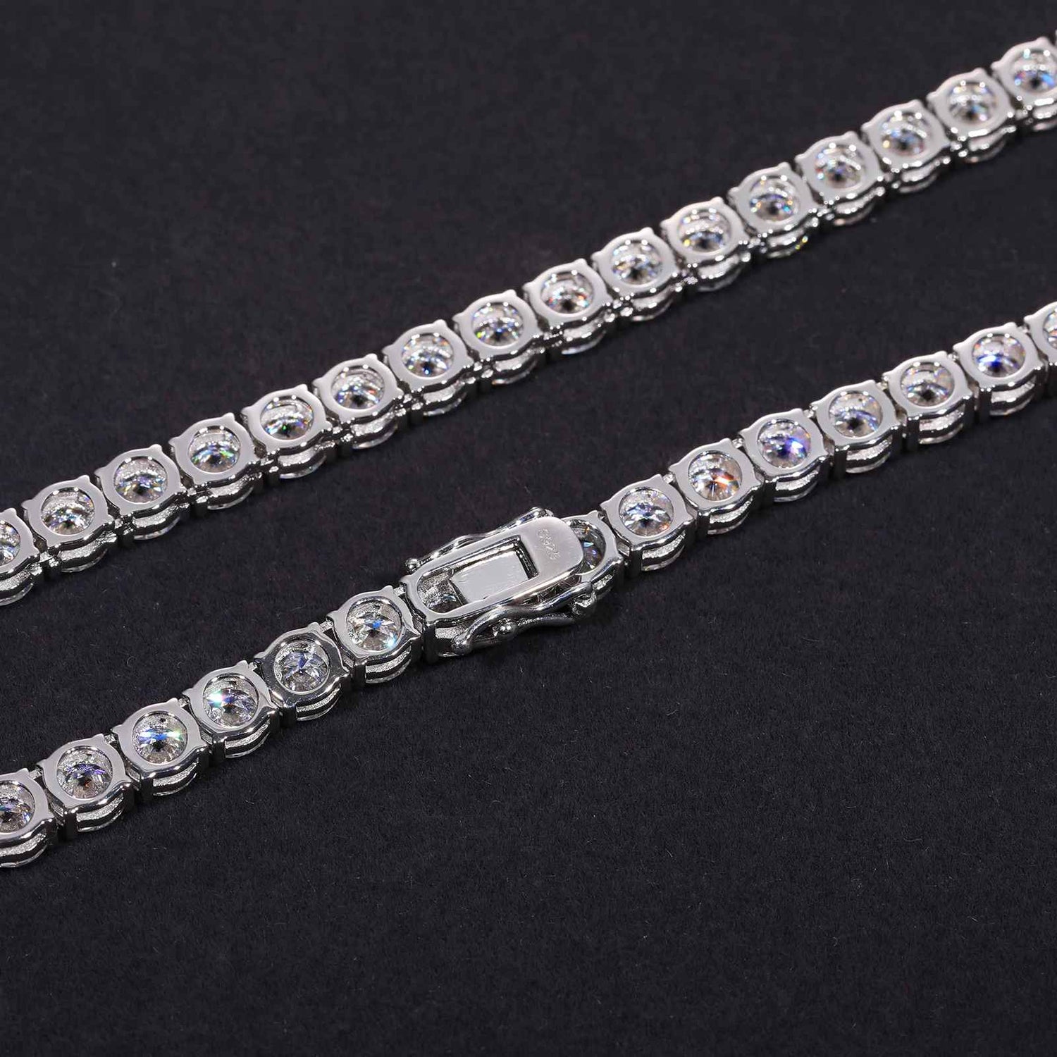 GC Éclat Tennis Necklace | 925 Silver VVS Moissanite Chain 4mm / 6mm - Guerilla Choice
