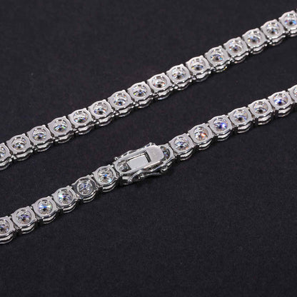 GC Éclat Tennis Necklace | 925 Silver VVS Moissanite Chain 4mm / 6mm - Guerilla Choice