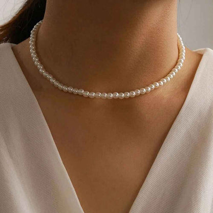 Perle Élégante Classic Pearl Choker Necklace