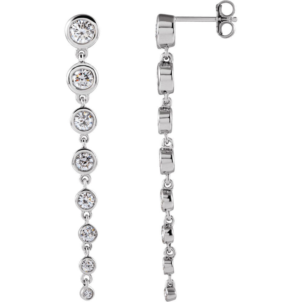 diamond drop earrings, 14k gold diamond earrings, long diamond earrings, lab grown diamond earrings, white gold diamond earrings, elegant drop earrings, luxury diamond earrings, statement earrings, fine jewelry earrings, bridal diamond earrings