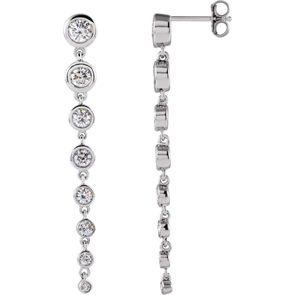 diamond drop earrings, 14k gold diamond earrings, long diamond earrings, lab grown diamond earrings, white gold diamond earrings, elegant drop earrings, luxury diamond earrings, statement earrings, fine jewelry earrings, bridal diamond earrings