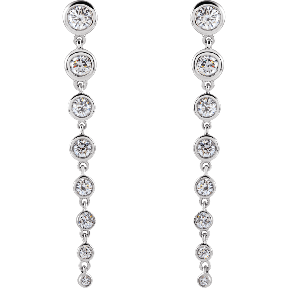 diamond drop earrings, 14k gold diamond earrings, long diamond earrings, lab grown diamond earrings, white gold diamond earrings, elegant drop earrings, luxury diamond earrings, statement earrings, fine jewelry earrings, bridal diamond earrings