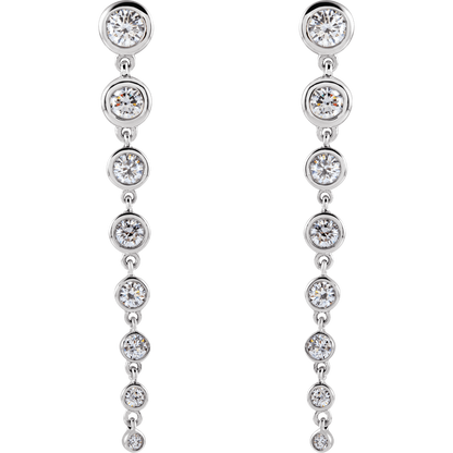 diamond drop earrings, 14k gold diamond earrings, long diamond earrings, lab grown diamond earrings, white gold diamond earrings, elegant drop earrings, luxury diamond earrings, statement earrings, fine jewelry earrings, bridal diamond earrings