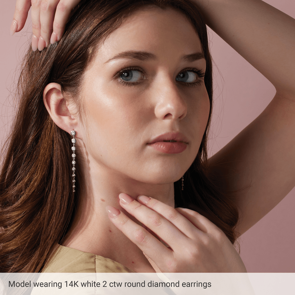 diamond drop earrings, 14k gold diamond earrings, long diamond earrings, lab grown diamond earrings, white gold diamond earrings, elegant drop earrings, luxury diamond earrings, statement earrings, fine jewelry earrings, bridal diamond earrings