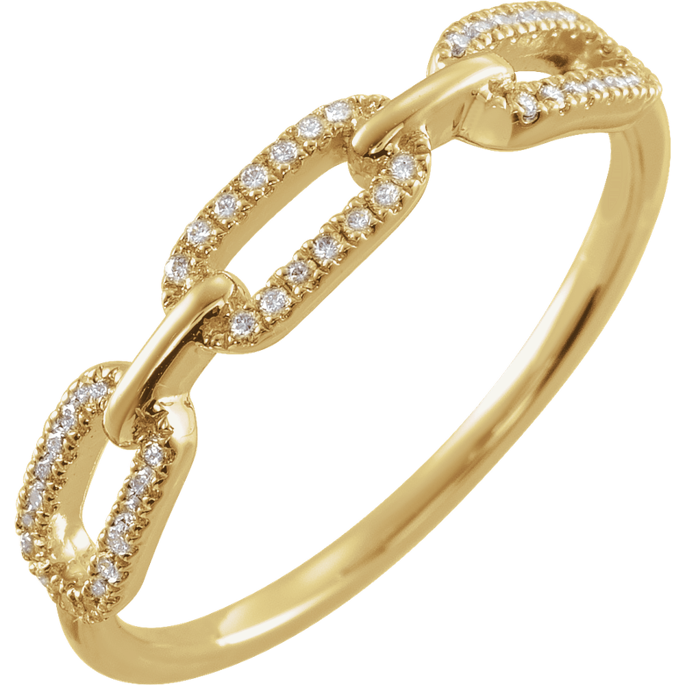 14K gold vermeil ring, lab grown diamond ring, chain link diamond ring, gold chain ring, diamond link ring, pavé diamond ring, modern gold ring, yellow gold statement ring, fine jewelry ring, minimalist diamond ring, luxury vermeil ring, stackable gold ring, women’s diamond ring, lab created diamond ring, contemporary gold jewelry, elegant gold ring design, VS clarity diamonds, F color diamonds, sustainable diamond jewelry, diamond fashion ring
