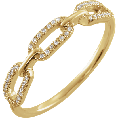 14K gold vermeil ring, lab grown diamond ring, chain link diamond ring, gold chain ring, diamond link ring, pavé diamond ring, modern gold ring, yellow gold statement ring, fine jewelry ring, minimalist diamond ring, luxury vermeil ring, stackable gold ring, women’s diamond ring, lab created diamond ring, contemporary gold jewelry, elegant gold ring design, VS clarity diamonds, F color diamonds, sustainable diamond jewelry, diamond fashion ring
