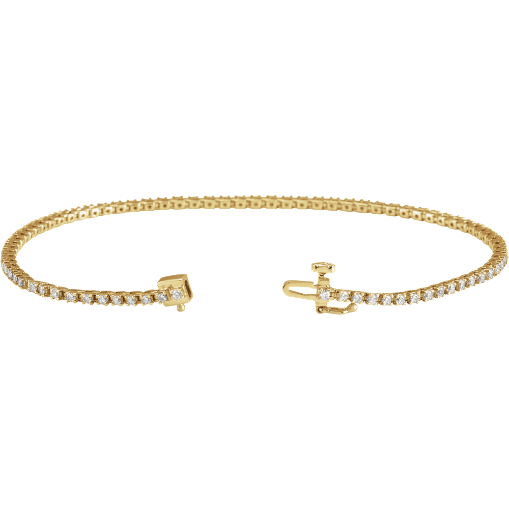 Éclat 1 CTW lab-grown diamond tennis bracelet in solid 14K yellow gold
