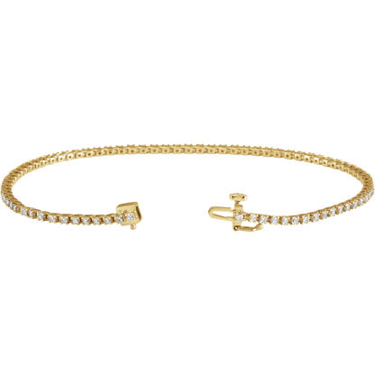 Éclat 1 CTW lab-grown diamond tennis bracelet in solid 14K yellow gold
