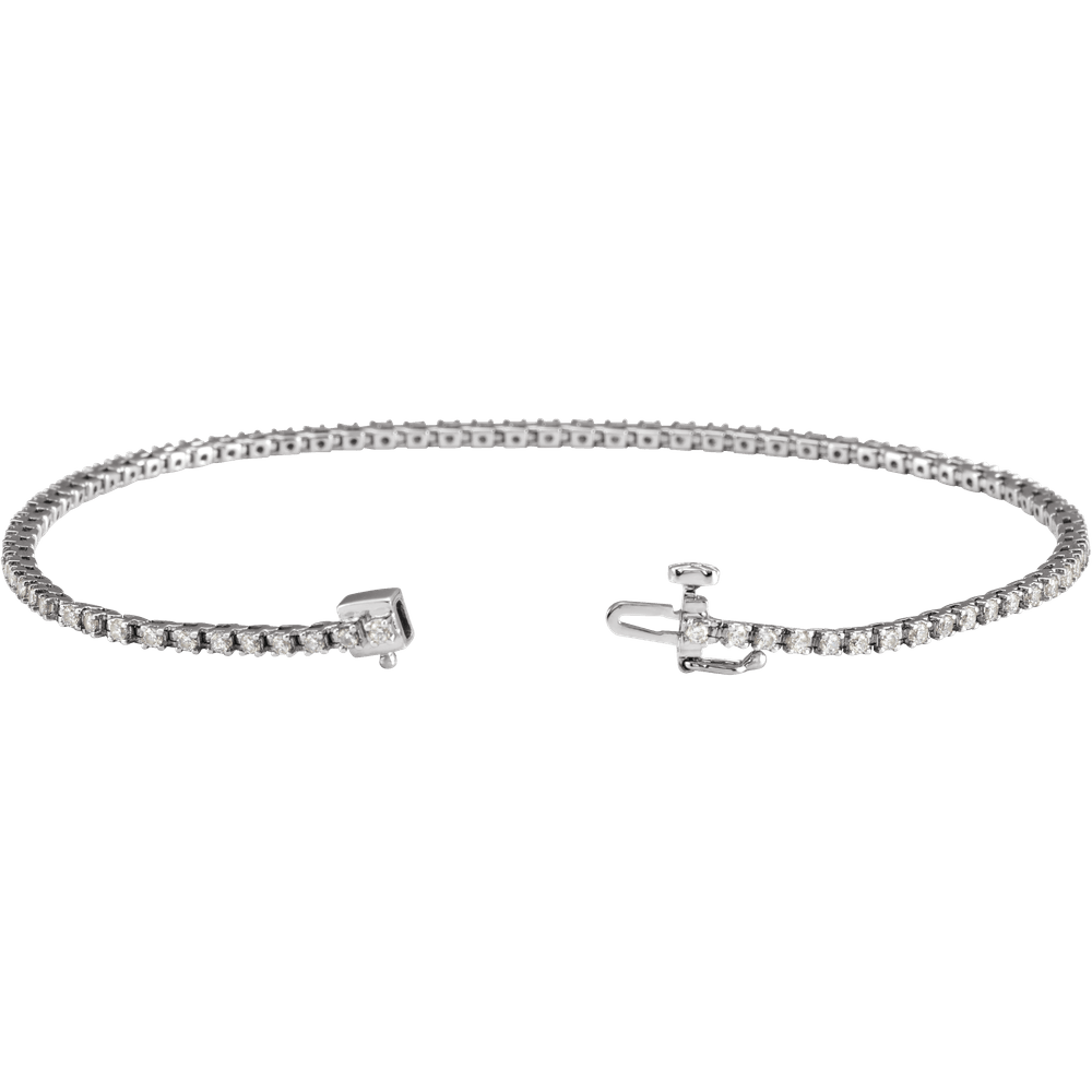 Éclat 1 CTW natural diamond tennis bracelet in solid 14K white gold
