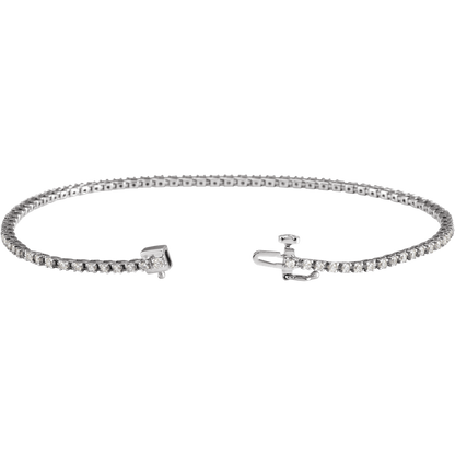 Éclat 1 CTW natural diamond tennis bracelet in solid 14K white gold
