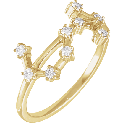 GC Virgo Constellation Ring | 14K Gold Diamond - Guerilla Choice