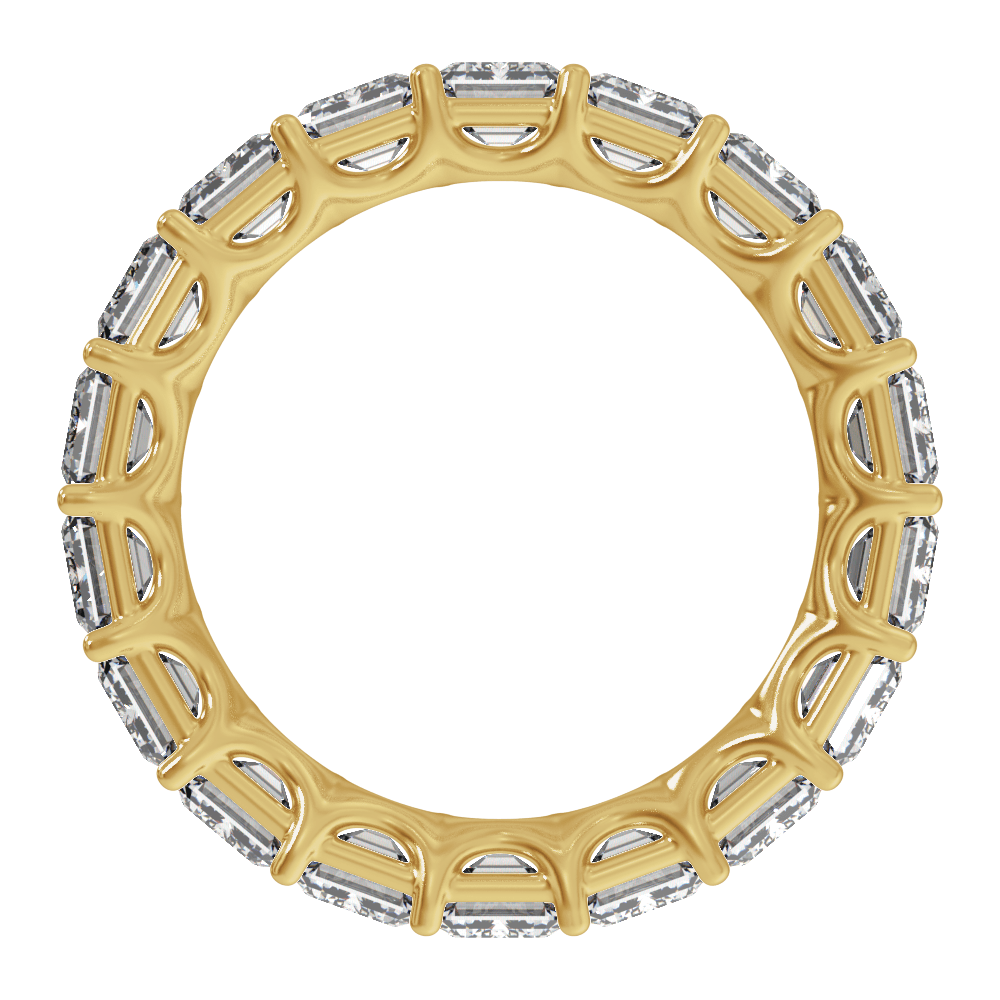 Éternité Souveraine 14K Yellow Gold 9 1/3 CTW Emerald-Cut Diamond Low-Profile Eternity Band