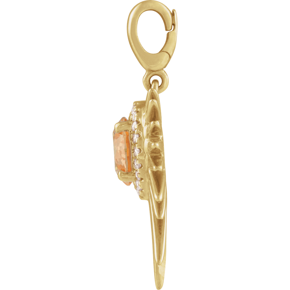 citrine pendant, gold sun pendant, diamond halo pendant, 14k gold pendant, citrine necklace gold, sunburst pendant gold, luxury gemstone necklace, yellow gemstone jewelry, celestial jewelry, diamond sun necklace, fine jewelry pendant