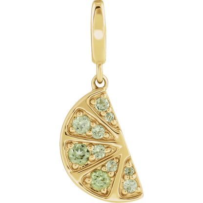 peridot pendant, gold charm pendant, lime pendant gold, 14k gold pendant, green gemstone necklace, unique gold charm, modern pendant gold, everyday jewelry pendant, minimal gold charm