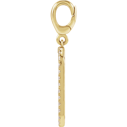 Engravable flat surface of 14K solid yellow gold dog tag pendant — personalize with initials or date