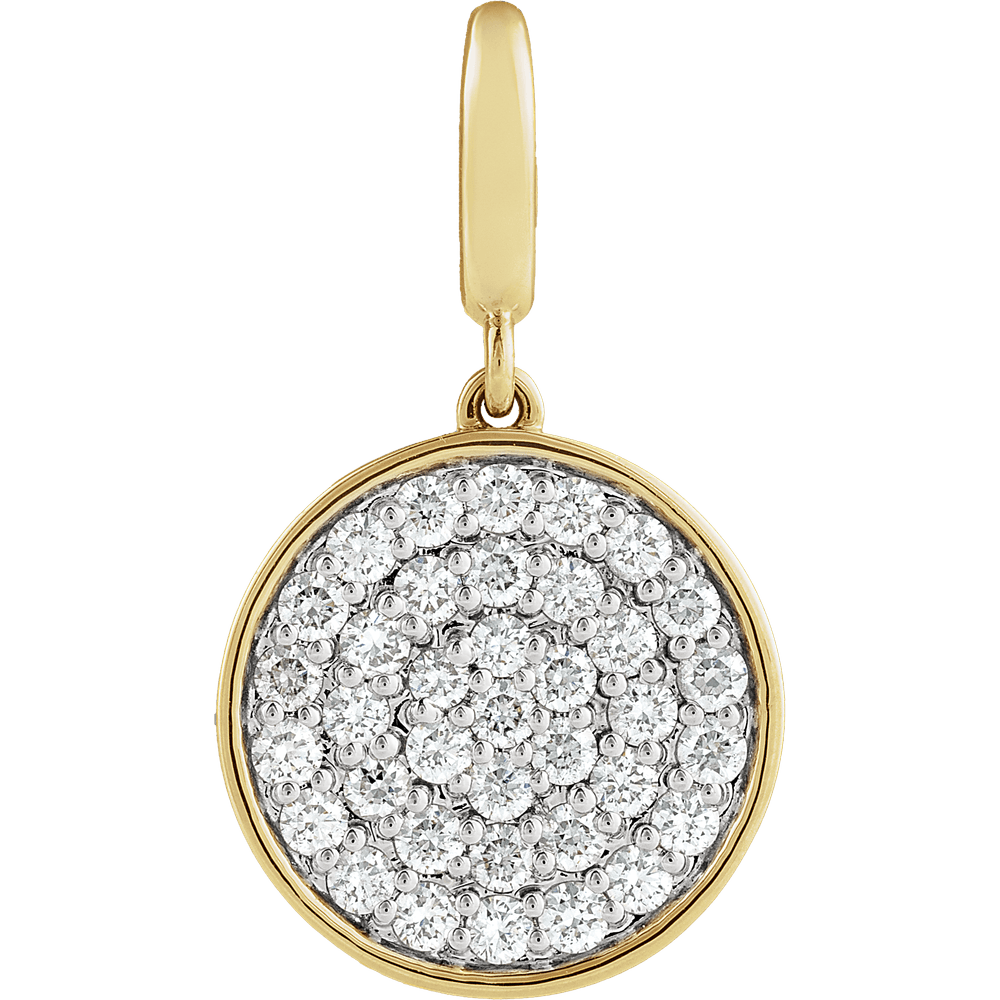 gold diamond pendant, pavé diamond pendant, 14k gold pendant, natural diamond necklace, disc pendant gold, everyday diamond jewelry, luxury pendant gold, minimalist diamond pendant, gold charm pendant