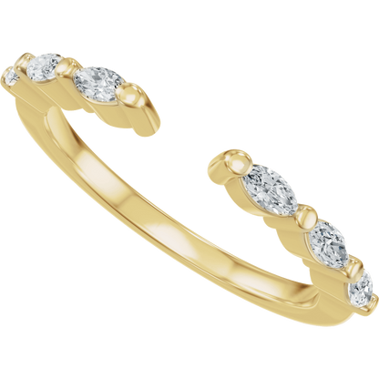 Élodie 14K Yellow Gold 1/3 CTW Diamond Vintage-Inspired Open Ring