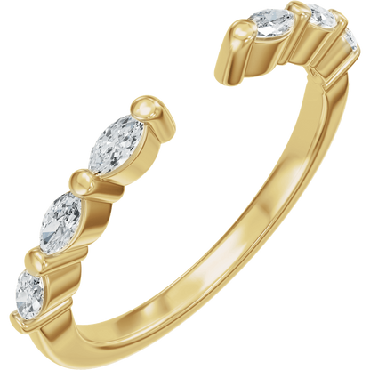 Élodie 14K Yellow Gold 1/3 CTW Diamond Vintage-Inspired Open Ring