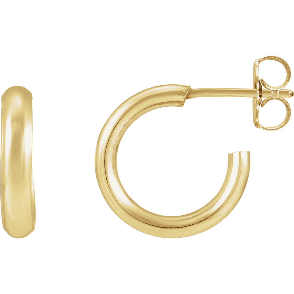 Noémie 14K yellow gold-filled mini hoop earrings with polished 12.5 mm profile
