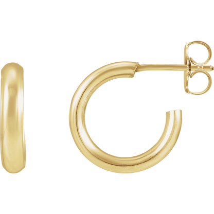 Noémie 14K yellow gold-filled mini hoop earrings with polished 12.5 mm profile
