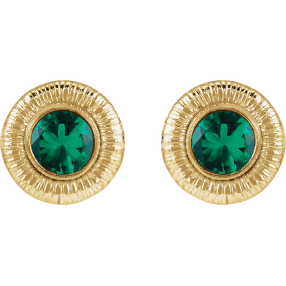 Émeraude Lumière Stud Earrings