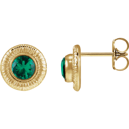 Émeraude Lumière Stud Earrings