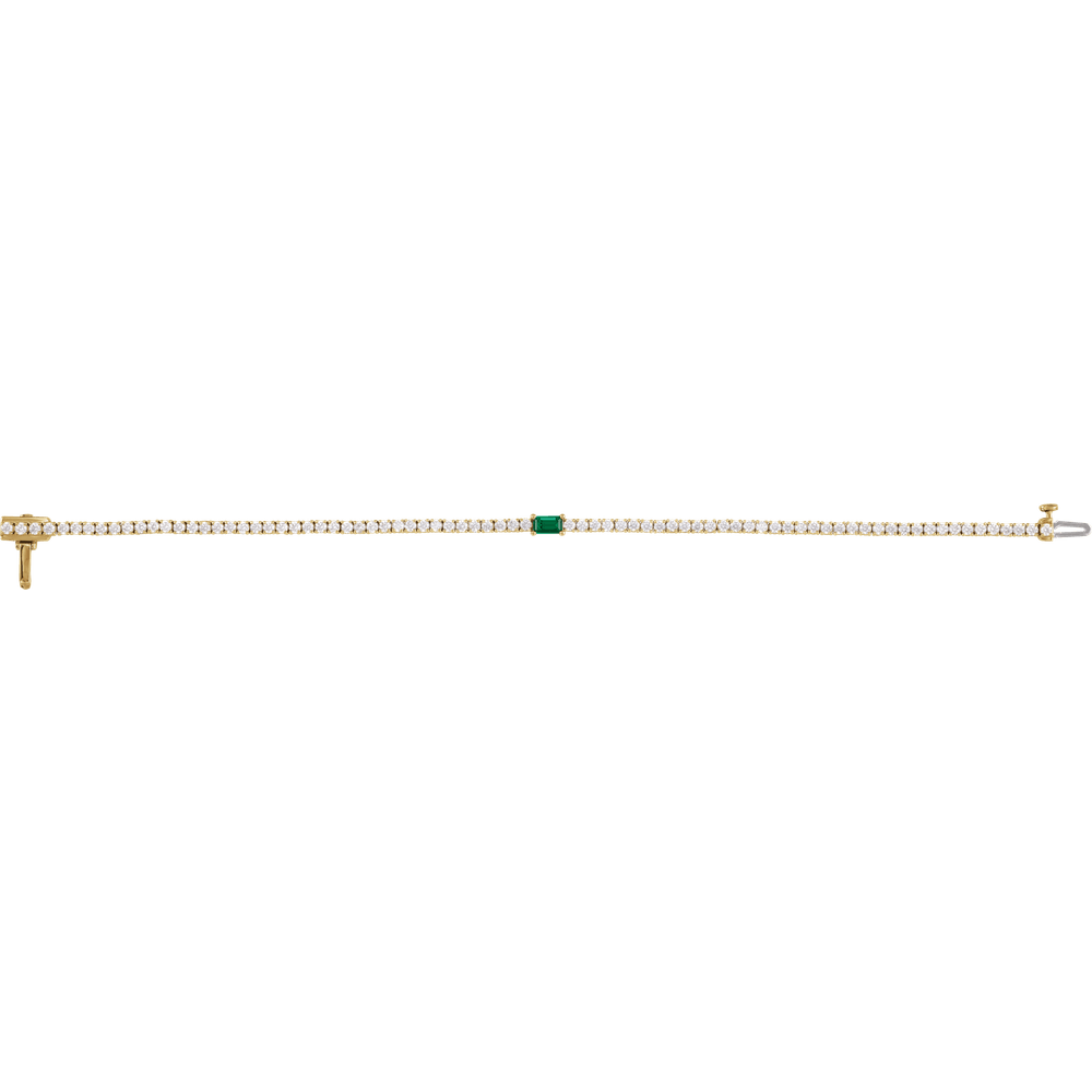 L’Instant Émeraude 14K Gold Lab-Grown Emerald &amp; Diamond Tennis Bracelet