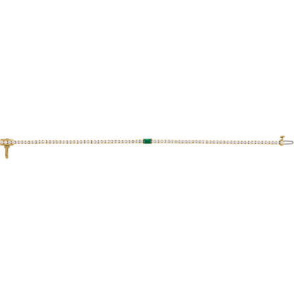 L’Instant Émeraude 14K Gold Lab-Grown Emerald &amp; Diamond Tennis Bracelet
